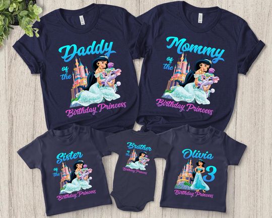 Princess Jasmine Birthday Shirt, Aladdin Birthday Shirt, Jasmine Birthday Outfit, Aladdin Birthday Party