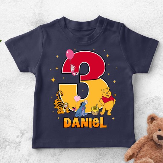 Custom Pooh Birthday Shirt, Pooh And Friends, Family Matching Birthday, Winnie The Pooh Birthday Shirt, Pooh Bea