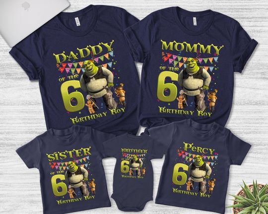 Shrek Birthday Family Matching Shirt, Green Ogre Cartoon Custom Personalized Birthday Shirt, Birthday Party Gift For Son Daughter