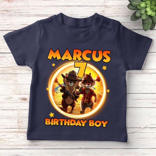 Discover Disney Chip 'n Dale Rescue Ranger Birthday Shirt, Custom Personalized Boy Girl Birthday Shirt, Birthday Gift For Son Daughter