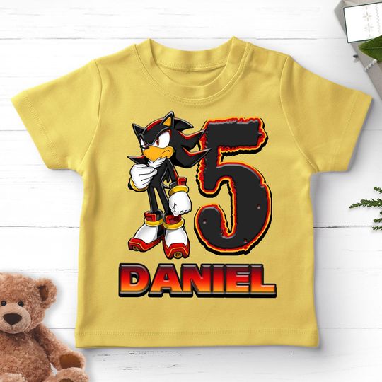 Sonic Shadow The Hedgehog Birthday T-Shirt, Custom Personalized Boy Girl Cartoon Birthday Shirt, Birthday Gift For Son Daughter