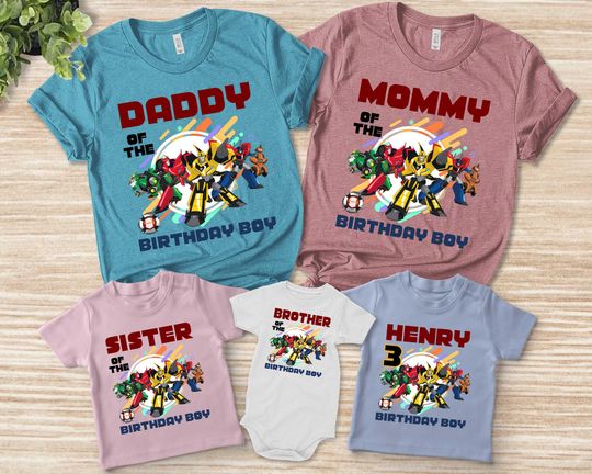 Transformers Rescue Bots Birthday shirt Rescue bots Party Theme shirt Raglan Personalized shirt Family Shirt Gift Birthday shirt