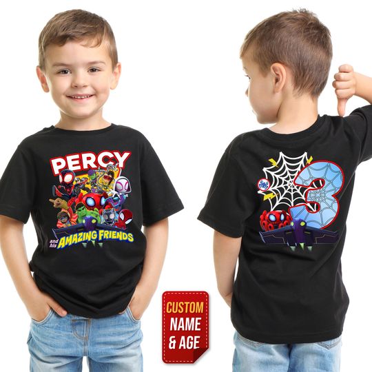 Personalized Spidey Birthday Shirt, Spidey and His Amazing Friends Family Birthday Party Shirt,Team Birthday,Superhero Birthday Shirt