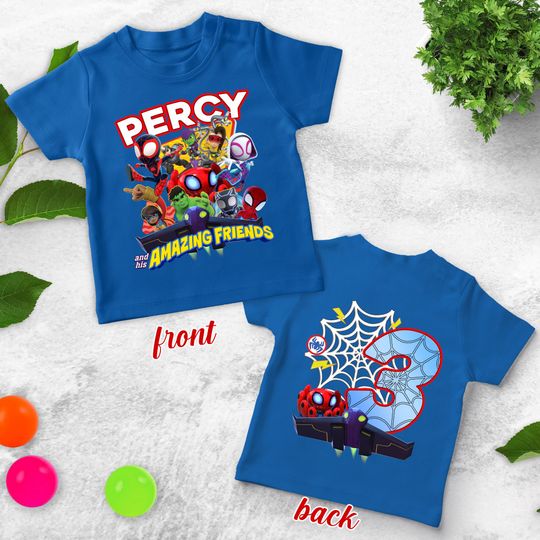 Personalized Spidey Birthday Shirt, Spidey and His Amazing Friends Family Birthday Party Shirt,Team Birthday,Superhero Birthday Shirt