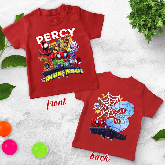 Personalized Spidey Birthday Shirt, Spidey and His Amazing Friends Family Birthday Party Shirt,Team Birthday,Superhero Birthday Shirt