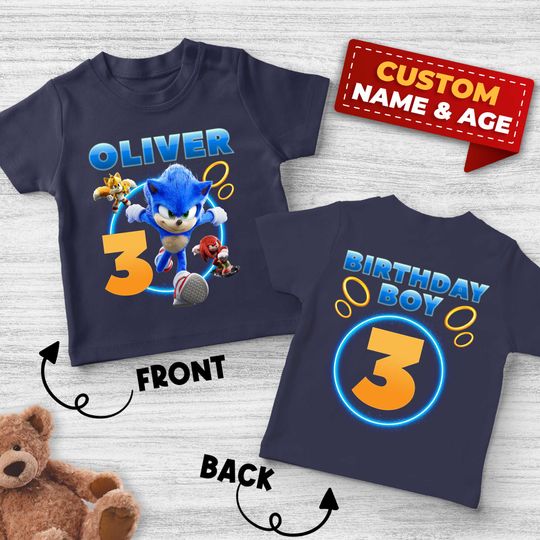 Personalized Sonic Birthday Shirt/Sonic Birthday Boy Shirt/Sonic Shirt/Sonic Hedgehog Birthday Shirt/ Sonic The Hedgehog Shirt