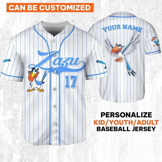 Discover Personalize Disney Lion King Zazu White Blue Jersey, Disney Baseball Jersey Sports, Cute Gifts For Fans Disney, Best Birthday Gift