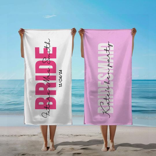 Personalized Bride Beach Towel, Bachelorette Towel, Future Mrs Bride Towel, Beach Bachelorette Party, Bride Bridemaid Towel Gift