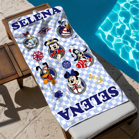 Custom Disney Cruise Beach Towel, Disney Cruise Line Trip Merch, Disney Family Cruise Matching Towel, Disney Trip Towel, Mickey Cruise Towel