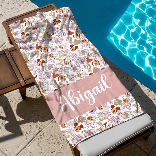 Custom Disney Beach Towel, Disneyworld Trip Merch, Mickey Towel, Disney Vacation Gift, Disney Family Summer Vacation Towel