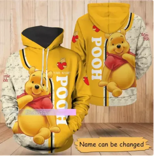 Disney Pooh 3D HOODIE The Mother Day Gift US Size Christmas Gift Halloween Gift