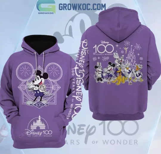 Disney 100 Years Of Wonder Purple Design 3D Hoodie Gift For Fans