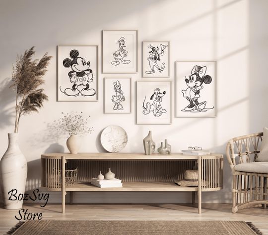 Sketch Mickey Friends Posters | Disney Poster | Home Decor | Gift | Cartoon Poster
