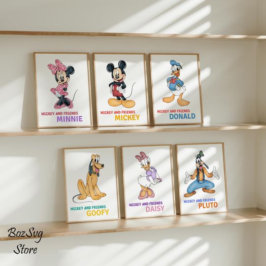 Mickey and Friends Posters | Disney Poster | Home Decor | Gift | Cartoon Poster