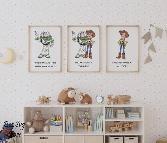 Toy Story Watercolor Posters | Disney Poster | Home Decor | Gift | Cartoon Poster