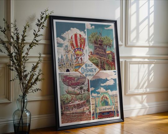Retro Magic Kingdom Posters | Disney Poster | Home Decor | Gift | Cartoon Poster