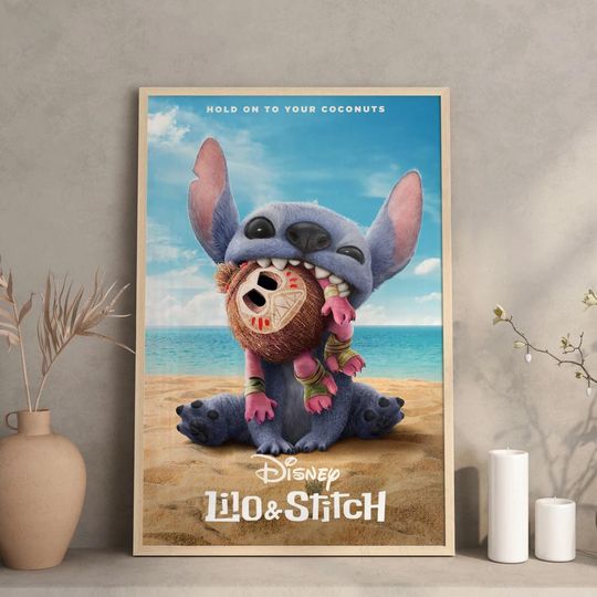 Lilo And Stitch Movie Poster, Lilo And Stitch Poster With Moana Easter Egg Poster, Lilo And Stitch Poster, Funny Lilo Stitch Movie Poster