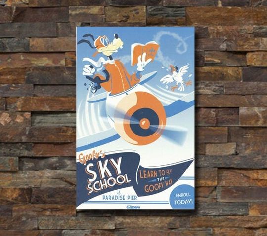 PP060 Disney Goofy's Sky School Ride Poster