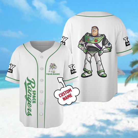 Custom Buzz Lightyear Space Buzz Baseball Jersey, Toy Story Baseball Jersey Team Outfit, Disney Pixar Toy Story Baseball Jersey