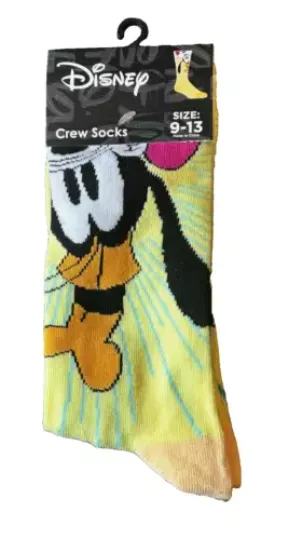 Disney Goofy Crew Socks Sizes 9-13 Mint in Package One Pair