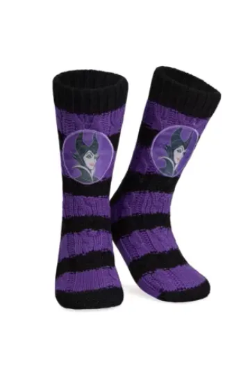 DISNEY Womens Maleficent Warm Fluffy Calf Socks