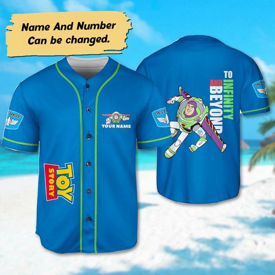 Custom Toy Story To Infinity And Beyond Baseball Jersey, Buzz Lightyear Baseball Jersey, Disney Toy Story Baseball Jersey