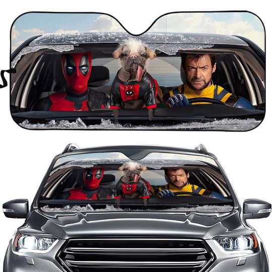 Deadpool Wolverine Car Sun Shades, Funny Front Sun Shade Gift for Car Enthusiasts,  Auto Accessories, Aluminized Film