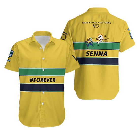 Forever Ayrton Senna Yellow Hawaiian Shirt