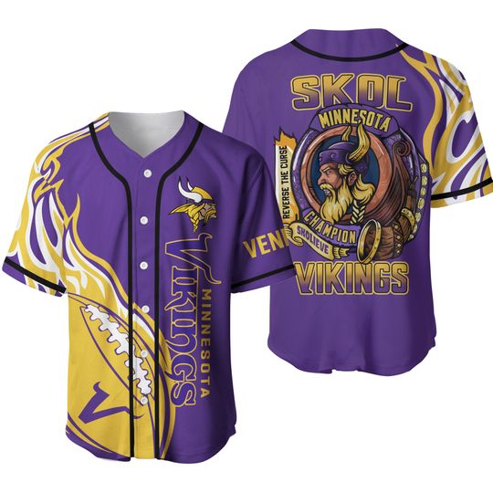 Personalized Minnesota Baseball Jersey, Skol Vikings Baseball Jersey, Game Day Football