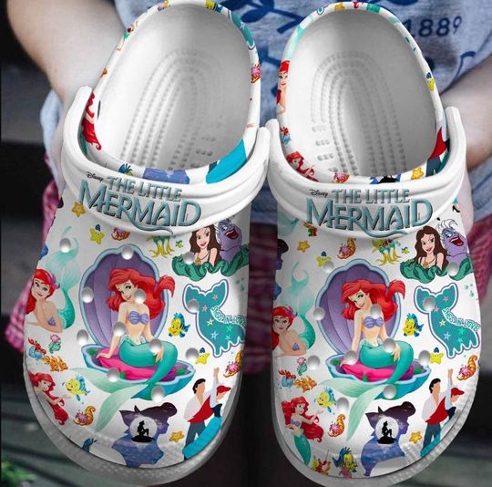 The Little Mermaid Clogs Shoes, The Little Mermaid Slippers, Little Mermaid Sandals, Funny Slippers