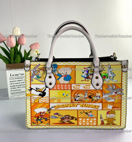 Looney Tunes Leather Handbag, Looney Tunes Woman Handbag, Vintage Shoulder Bag, Crossbody Bag, Top Handle Bag