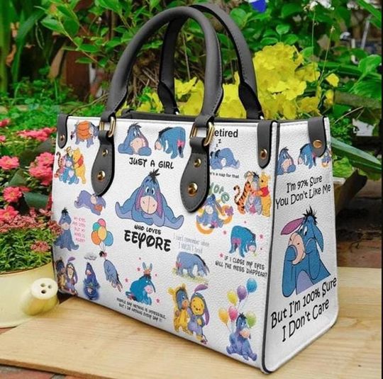 Eeyore Winnie The Pooh Women leather hand bag,Eeyore Woman Handbag,Eeyore Lover's Handbag
