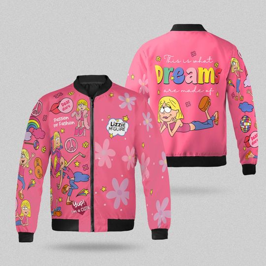 Cute Lizzie Mcguire Bomber Jacket, Dream Made Of Fashion Streetwear, Disney Girl Outfit, Birthday Girl Gift, Disneyland Girl Trip Matching