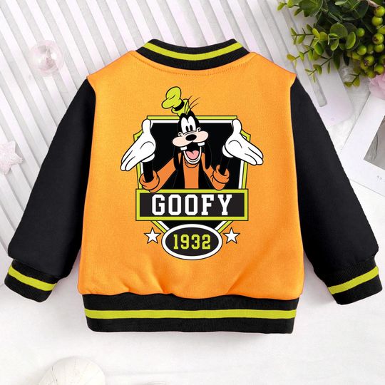 Discover Goofy 1932 Classic Kids and Youth Baseball Jacket, Aldult Unisex Varsity Baseball Jacket