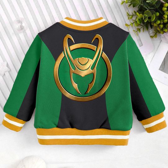 Loki The God Of Mischief Classic Kids and Youth Baseball Jacket, Aldult Unisex Varsity Baseball Jacket