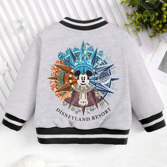 Disneyland Resort Epcot Park Animal Kingdom Kids and Youth Baseball Jacket, Aldult Unisex Varsity Baseball Jacket