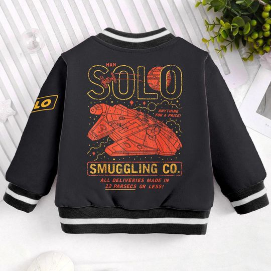 Han Solo Smuggling Kids and Youth Baseball Jacket, Aldult Unisex Varsity Baseball Jacket