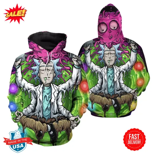 Rick and Rickandmorty 3D All Over Print Pullover Hoodie S-5XL