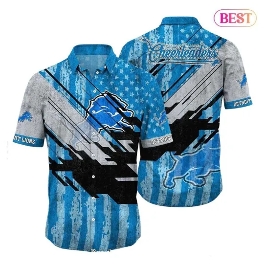Detroit Lions Patriotic Surge Hawaiian Shirt
