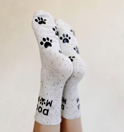Dog Mom Socks, Grippy Dog Mom Socks, Gift for Dog Momma, Mothers Day Gift, Gifts for Her by Blissful Socks