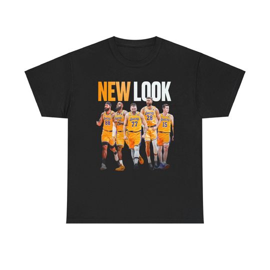 Luka Doncic Los Angeles Lakers "NEW LOOK" Starting Five - Lebron James, Luka Doncic, Austin Reeves Vintage Tee