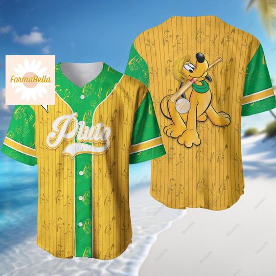 Pluto Baseball Jersey, Disney Pluto Dog Baseball Jersey, Cute Cartoon Baseball Jersey