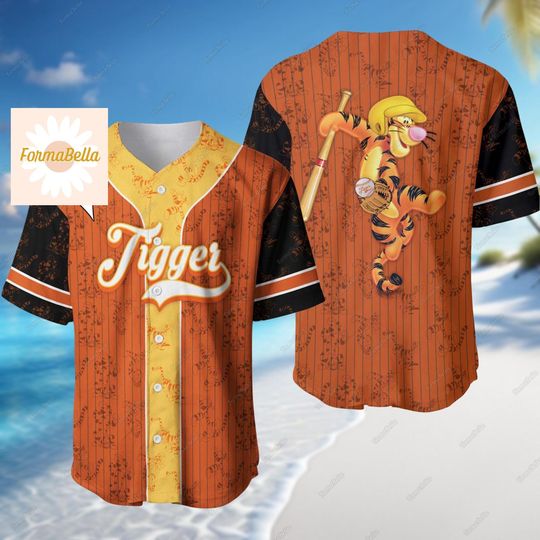 Tigger Play Baseball Jersey, Winnie The Pooh Baseball Jersey, Magic Kingdom Baseball Jersey, Pooh And Tigger Baseball Jersey