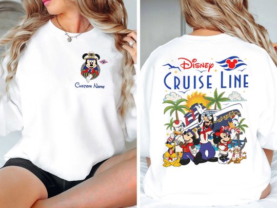 2 Sided Disney Cruise Line Mickey And Friends Shirt, Disney Wish Fantasy Magic Wonder, Personalized Mickey Cruise, Family Cruise Vacation
