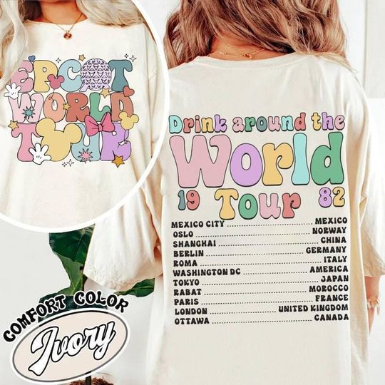 Epcot World Tour Shirt, Retro Epcot Shirt, Epcot Center 1982 Shirt, Drinking Around The World Shirt, Disneyland Trip Shirt