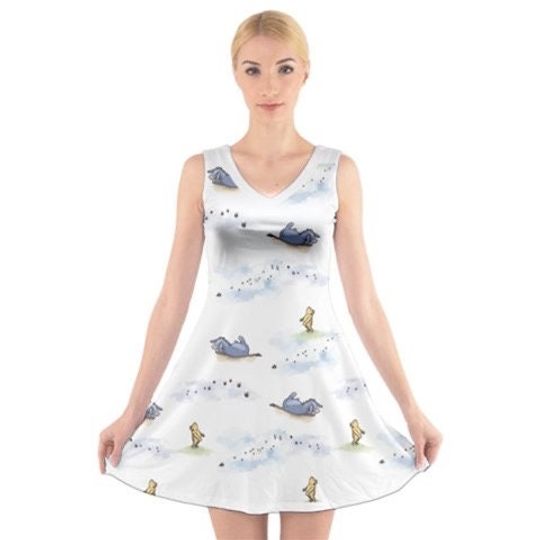 Beautiful Winnie the Pooh Eeyore inspired skater dress Magic Mouse day 100 Acre Wood