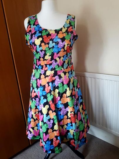 Mouse balloons cute print skater dress- Sizes S- 3XL plus size