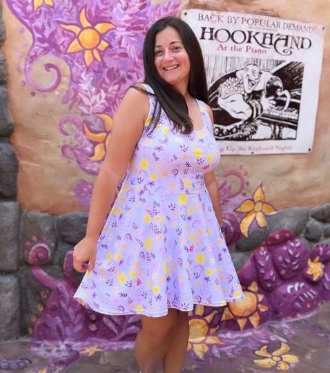 Tangled Dress Rapunzel floating lanterns floral Skater Dress
