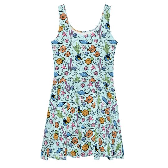 Finding Nemo Dress Disney Skater Dress Just Keep Swimming Ocean Skater Dress