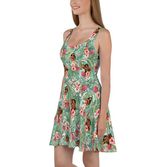 Moana Hawaiian Print Women's Skater Dress - Aulani Dress - 'Ohana Dress - Disney Dress - Express Option Available